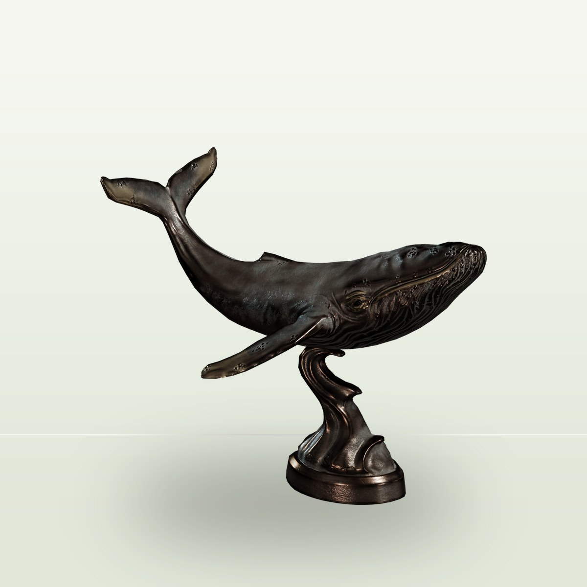 Bronze Whale Statue 3D Model preview