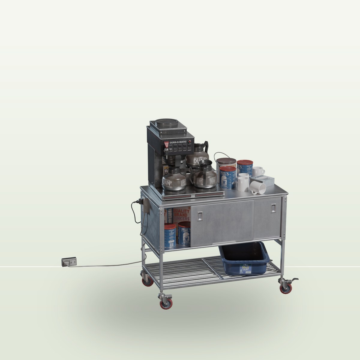 Coffee Cart 01 3D Model preview