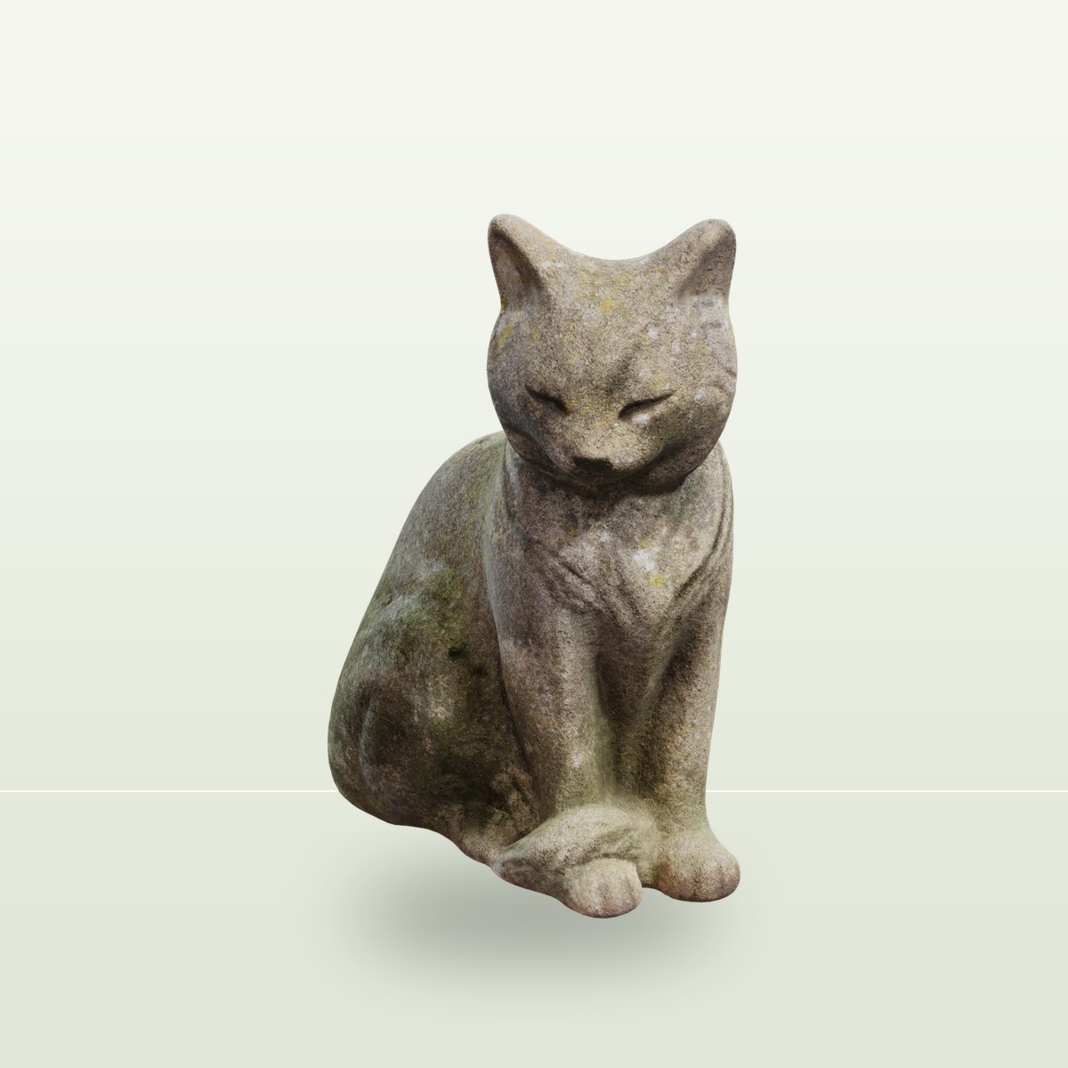 Concrete Cat Statue 3D Model preview