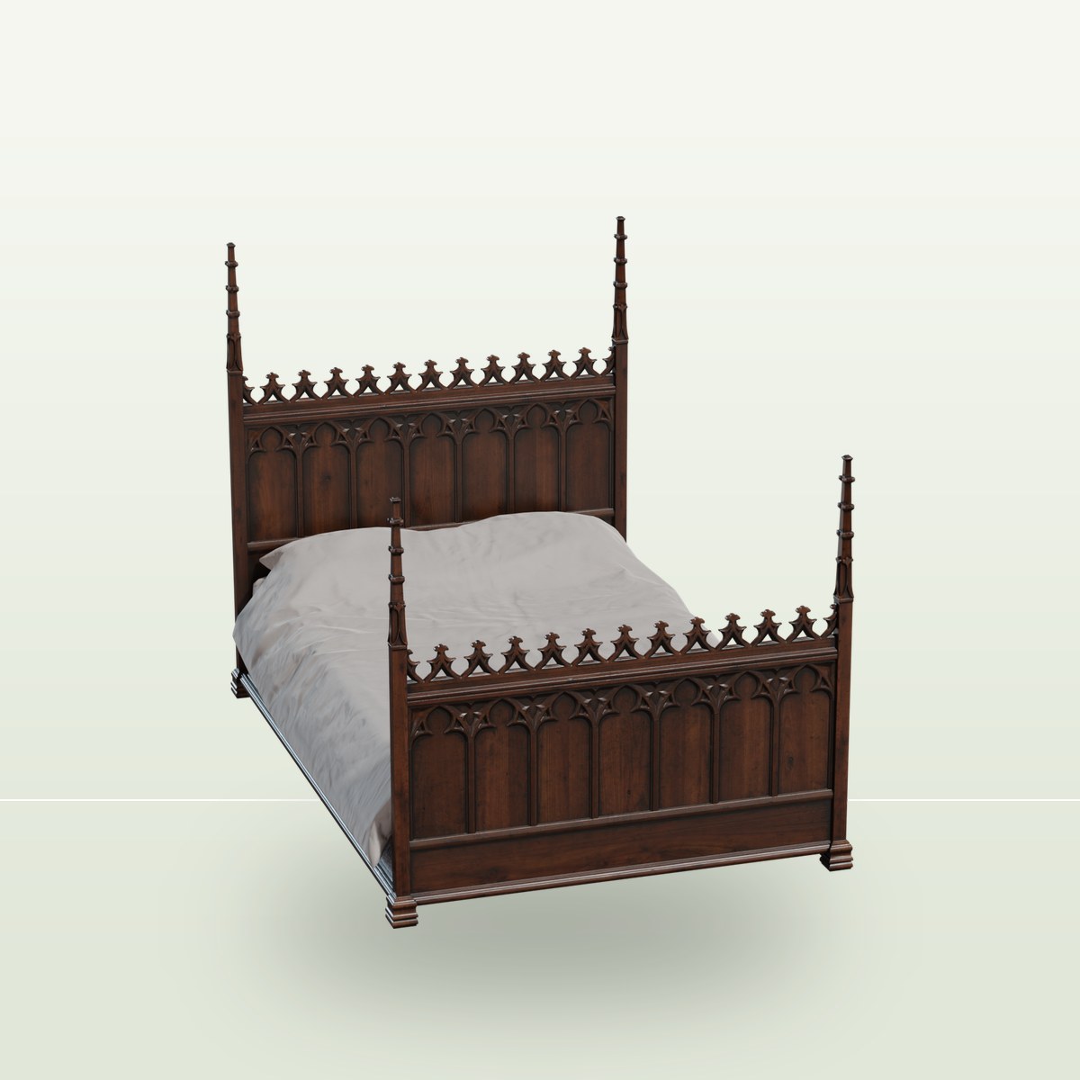 Gothic Bed 01 3D Model preview