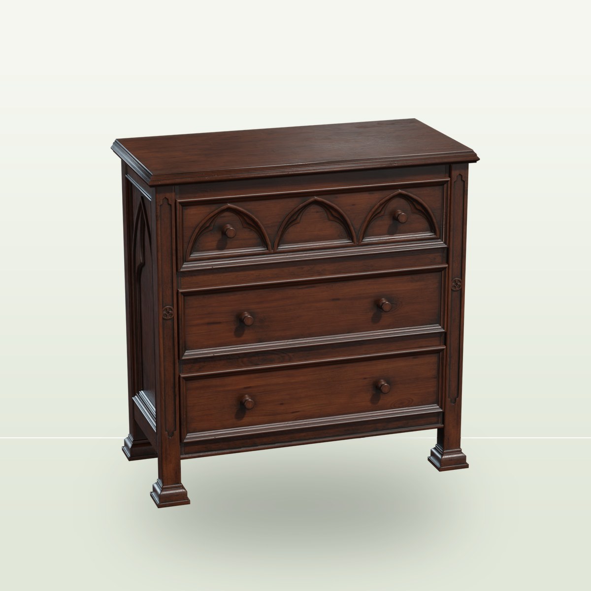 Gothic Commode 01 3D Model preview