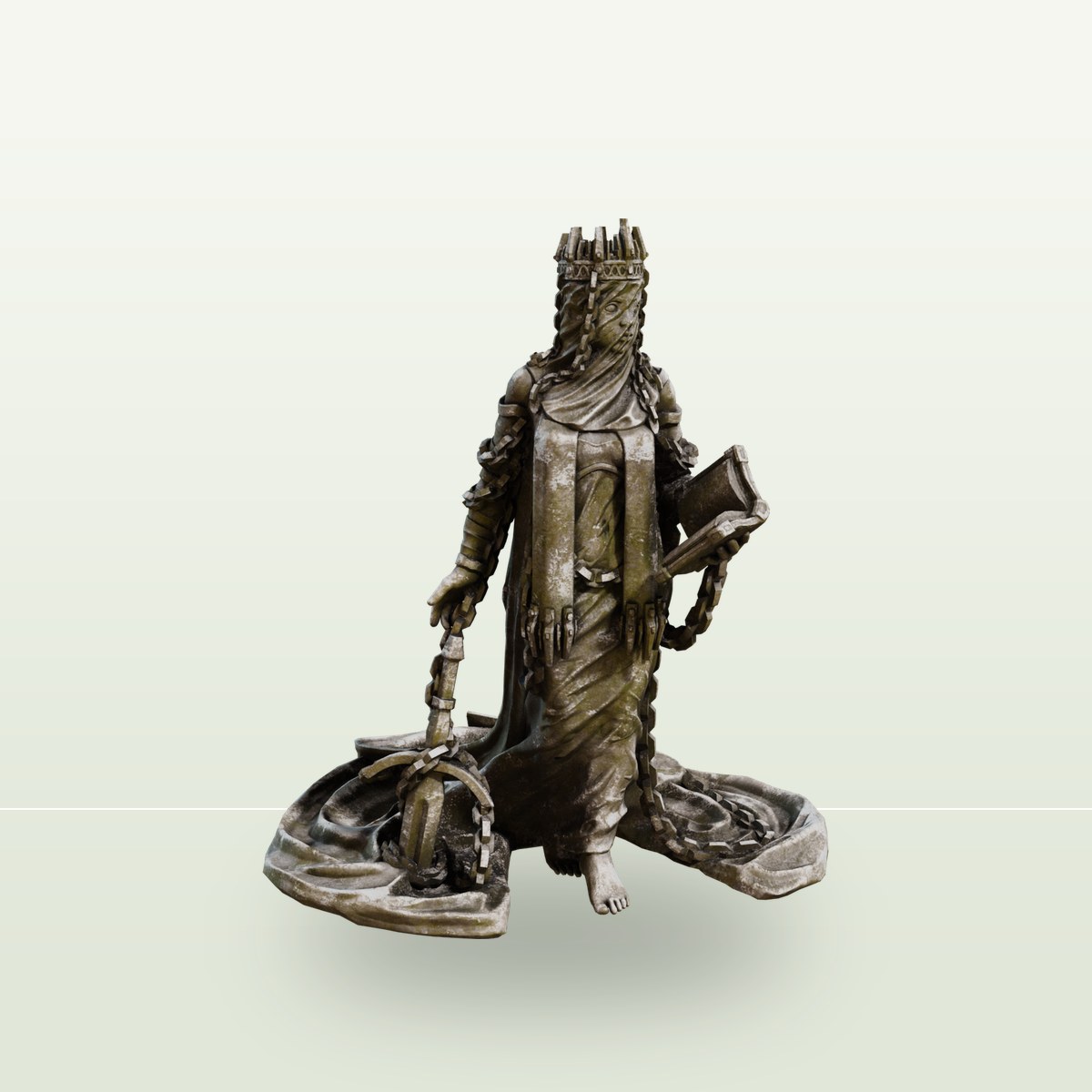 Gothic Statue 3D Model preview