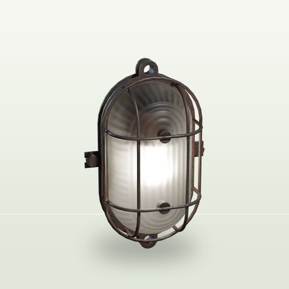 Industrial Wall Lamp 3D Model preview