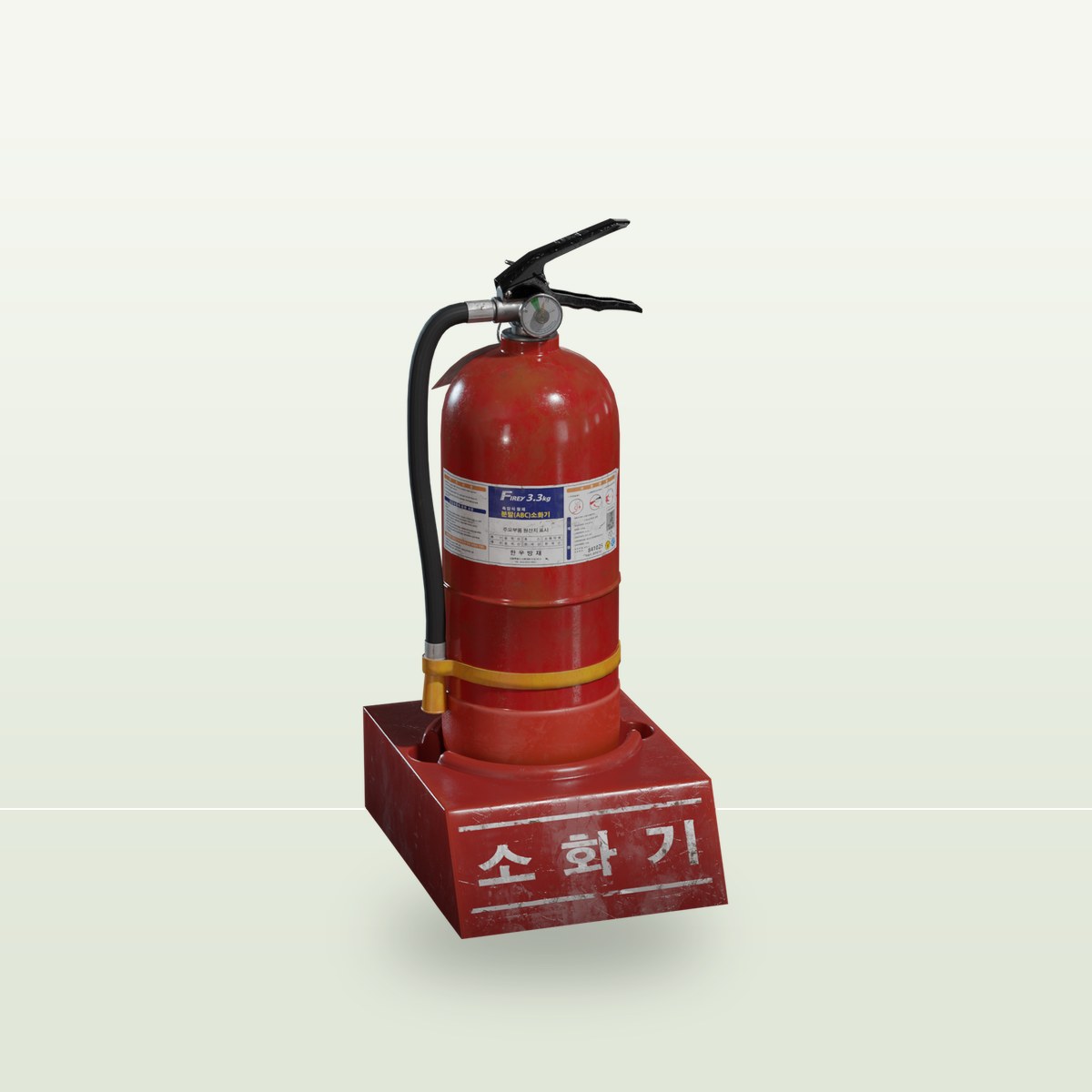 Korean Fire Extinguisher 01 3D Model preview