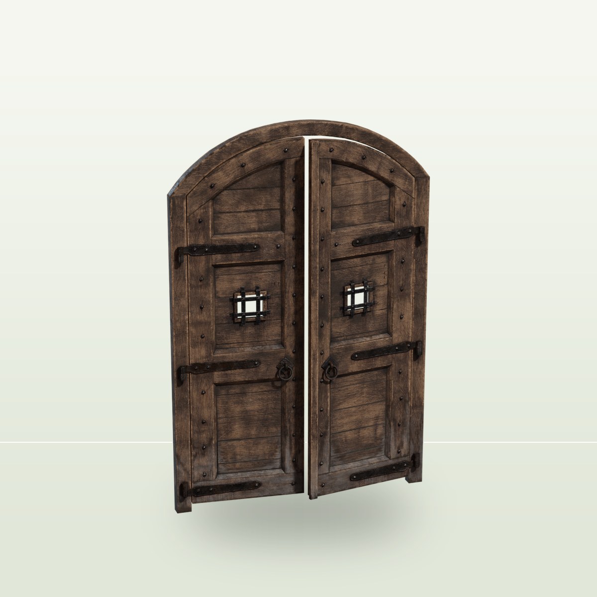 Large Castle Door 3D Model preview