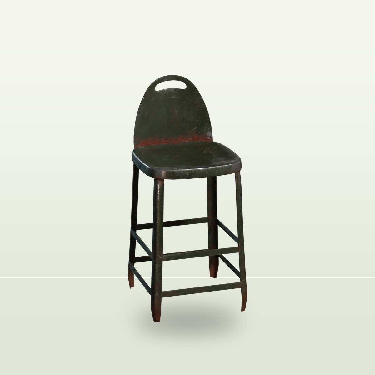Metal Stool 03 3D Model preview