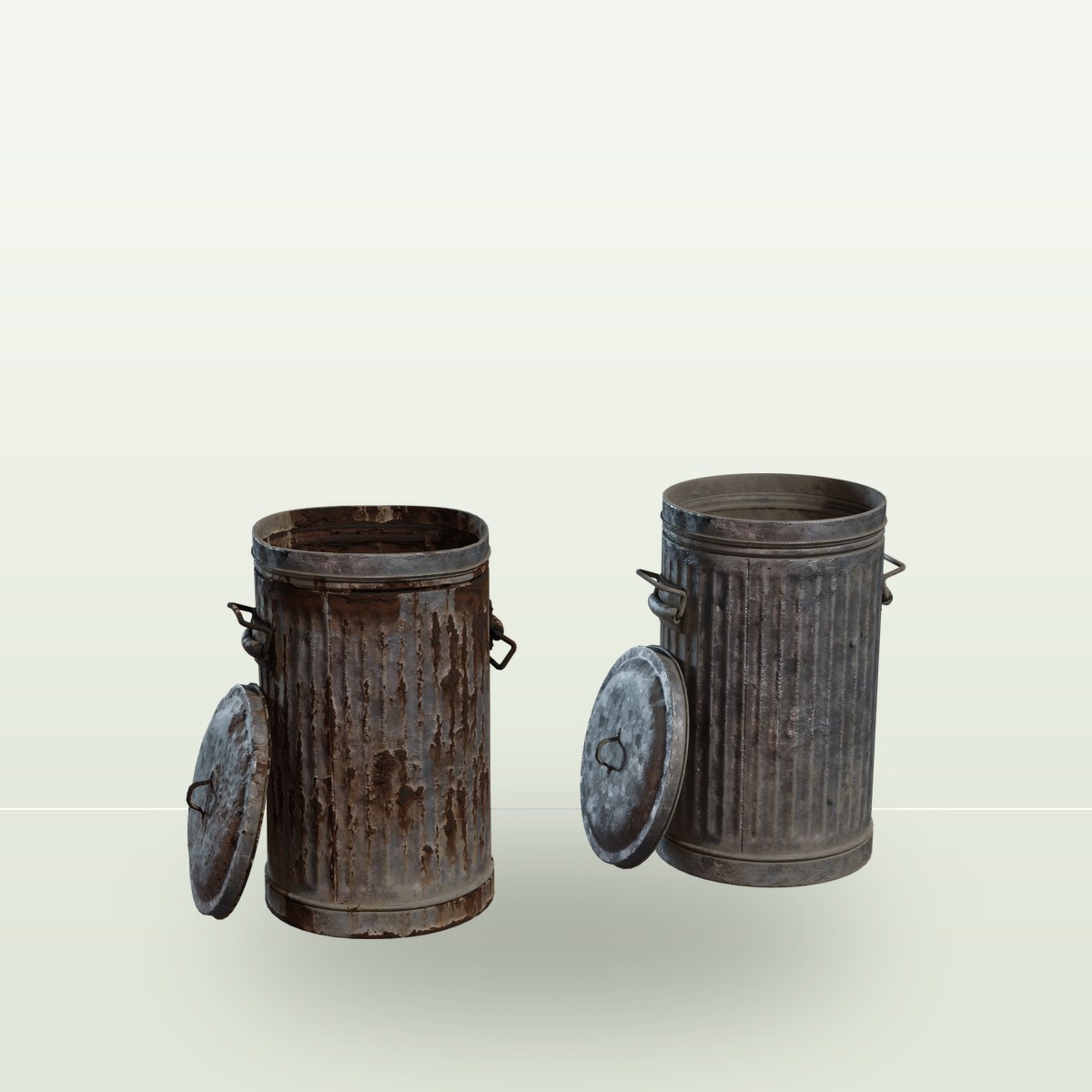 Metal Trash Can 3D Model preview