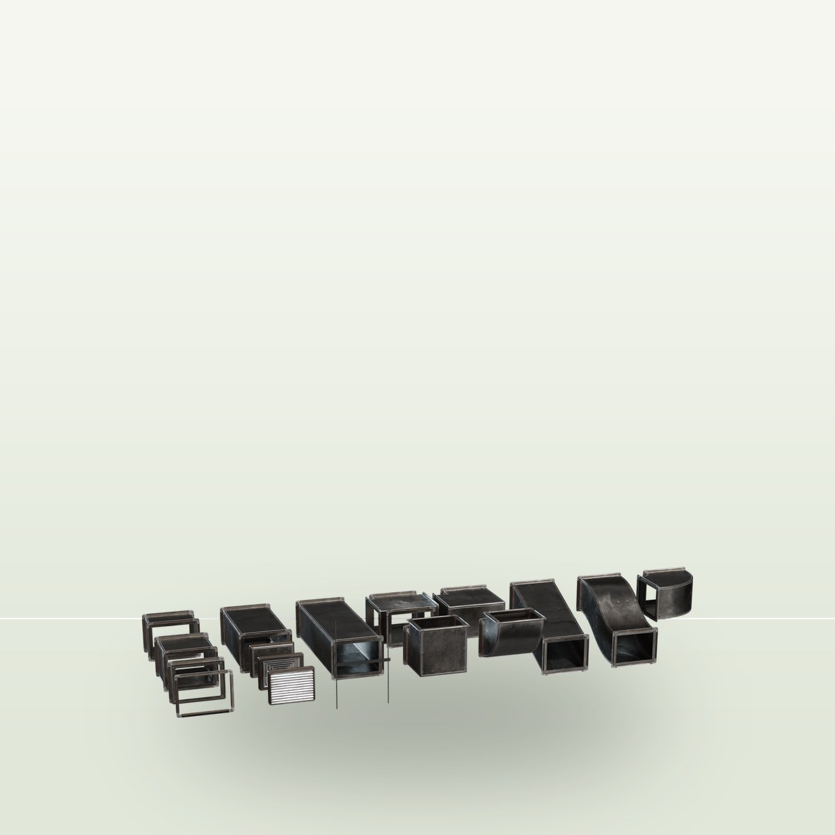 Modular Airduct Rectangular 01 3D Model preview