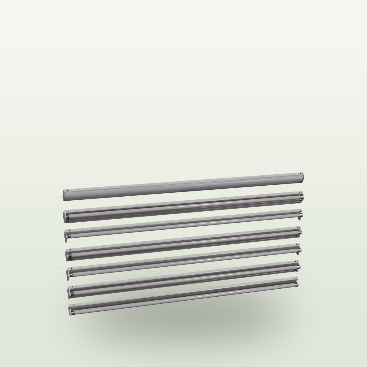 Mounted Fluorescent Lights 3D Model preview