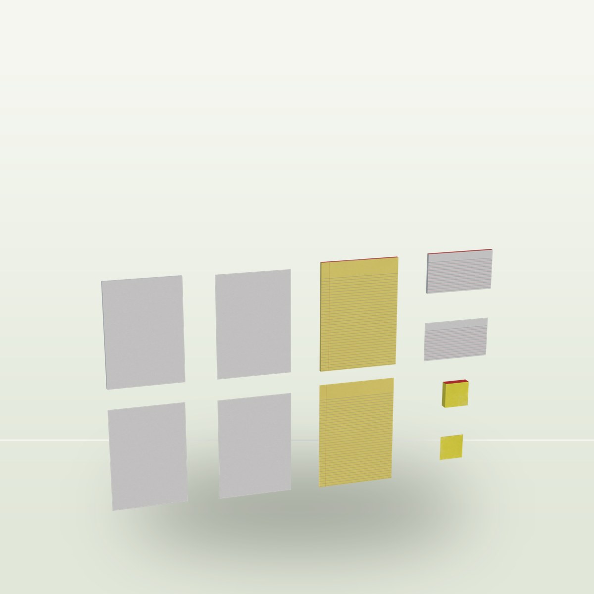 Office Notepads 3D Model preview