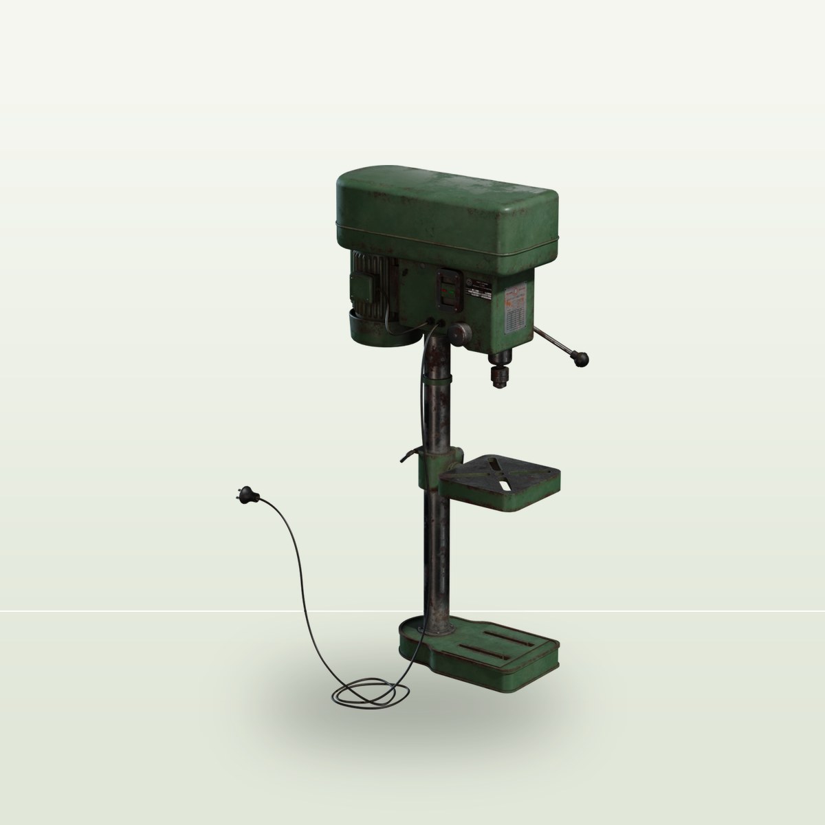 Old Drill Press 3D Model preview