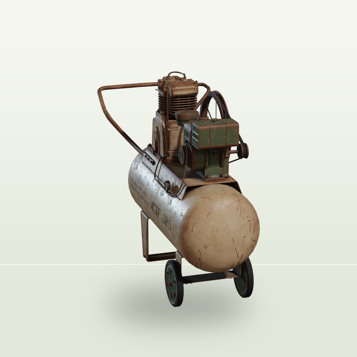 Old Military Compressor 3D Model preview
