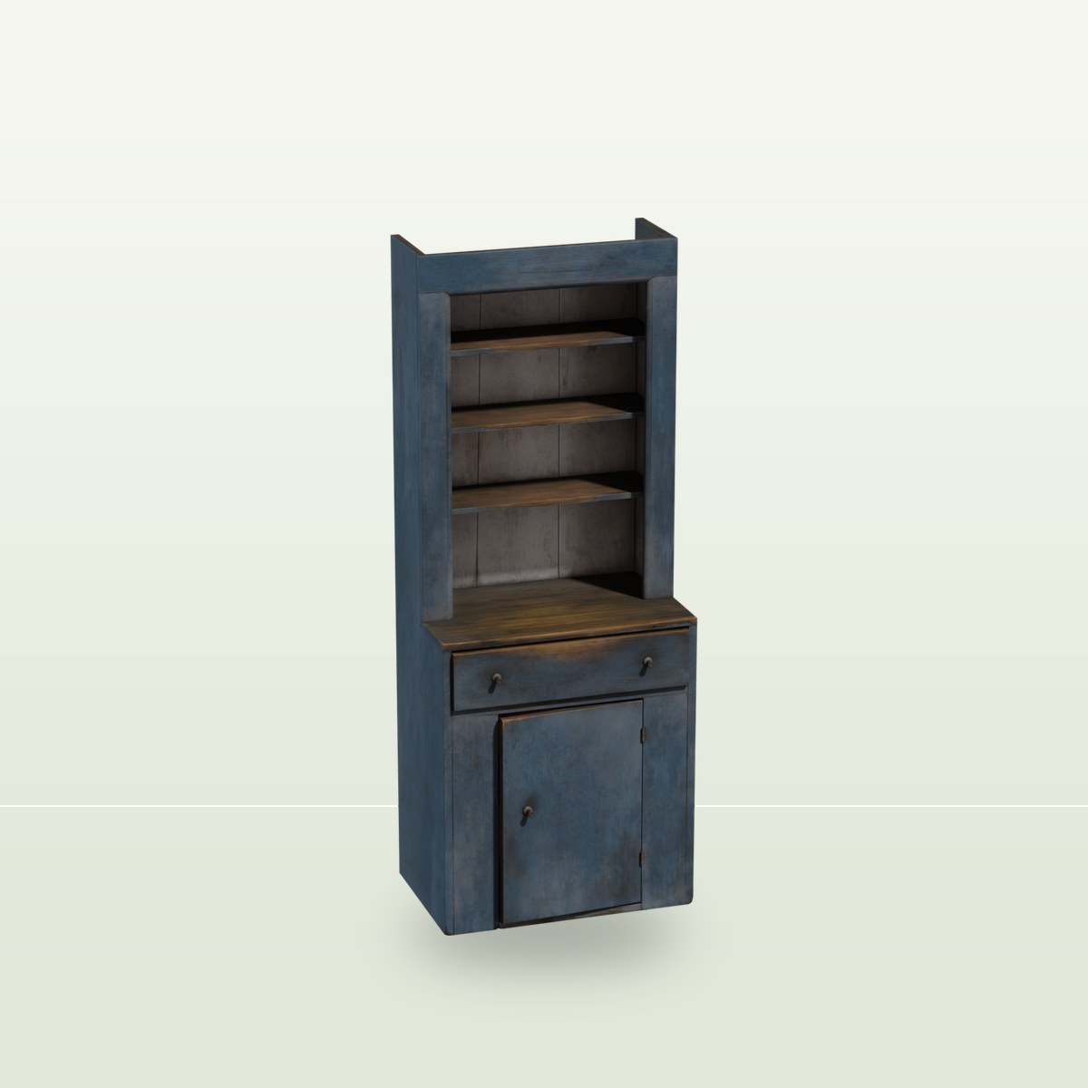Painted Wooden Cabinet 02 3D Model preview