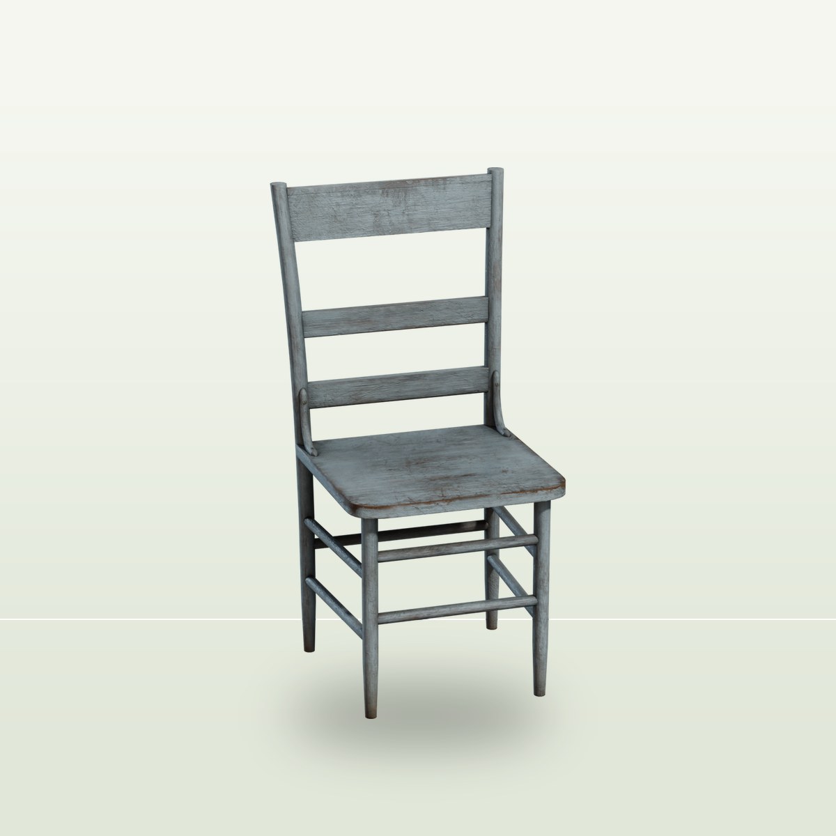 Painted Wooden Chair 02 3D Model preview