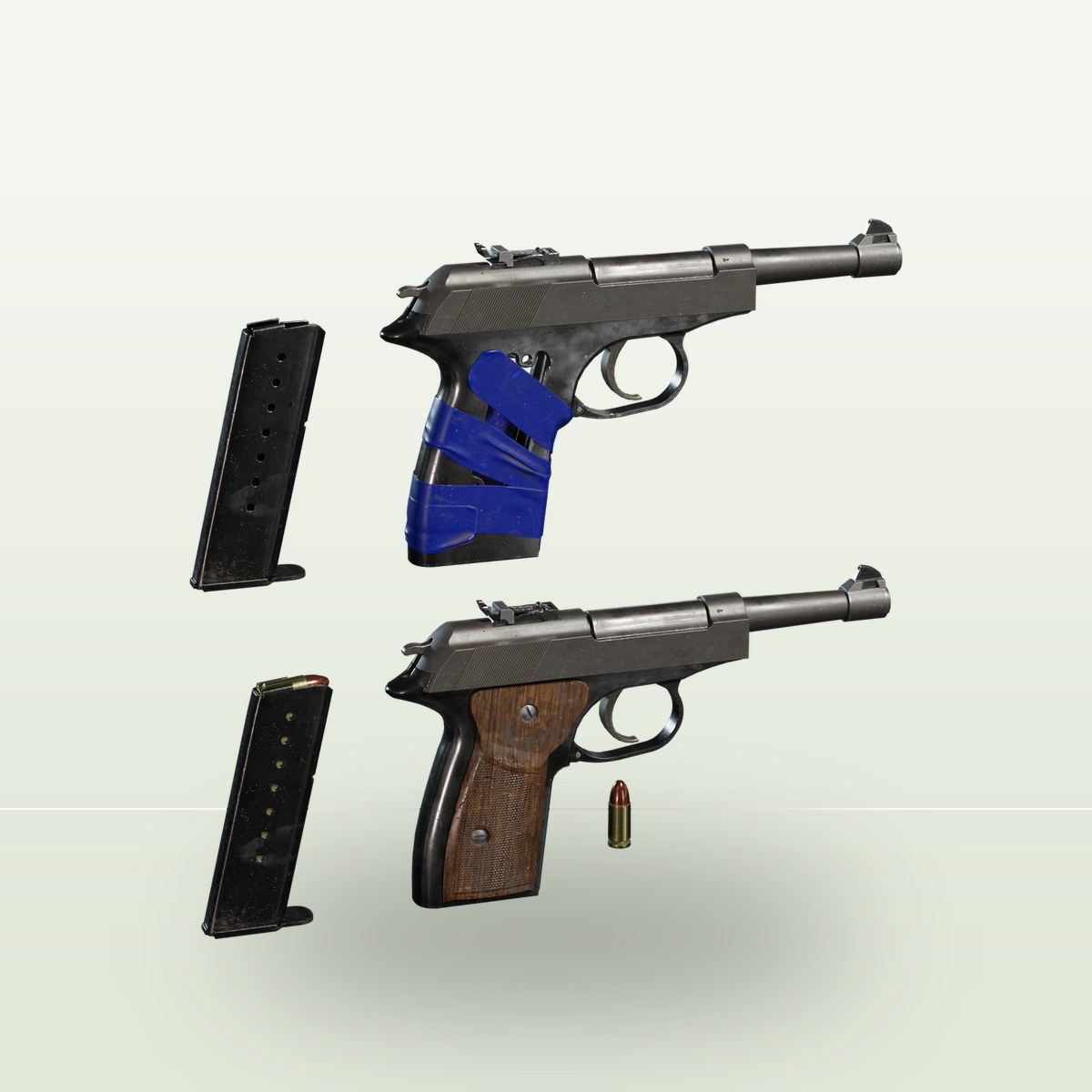 Service Pistol 3D Model preview