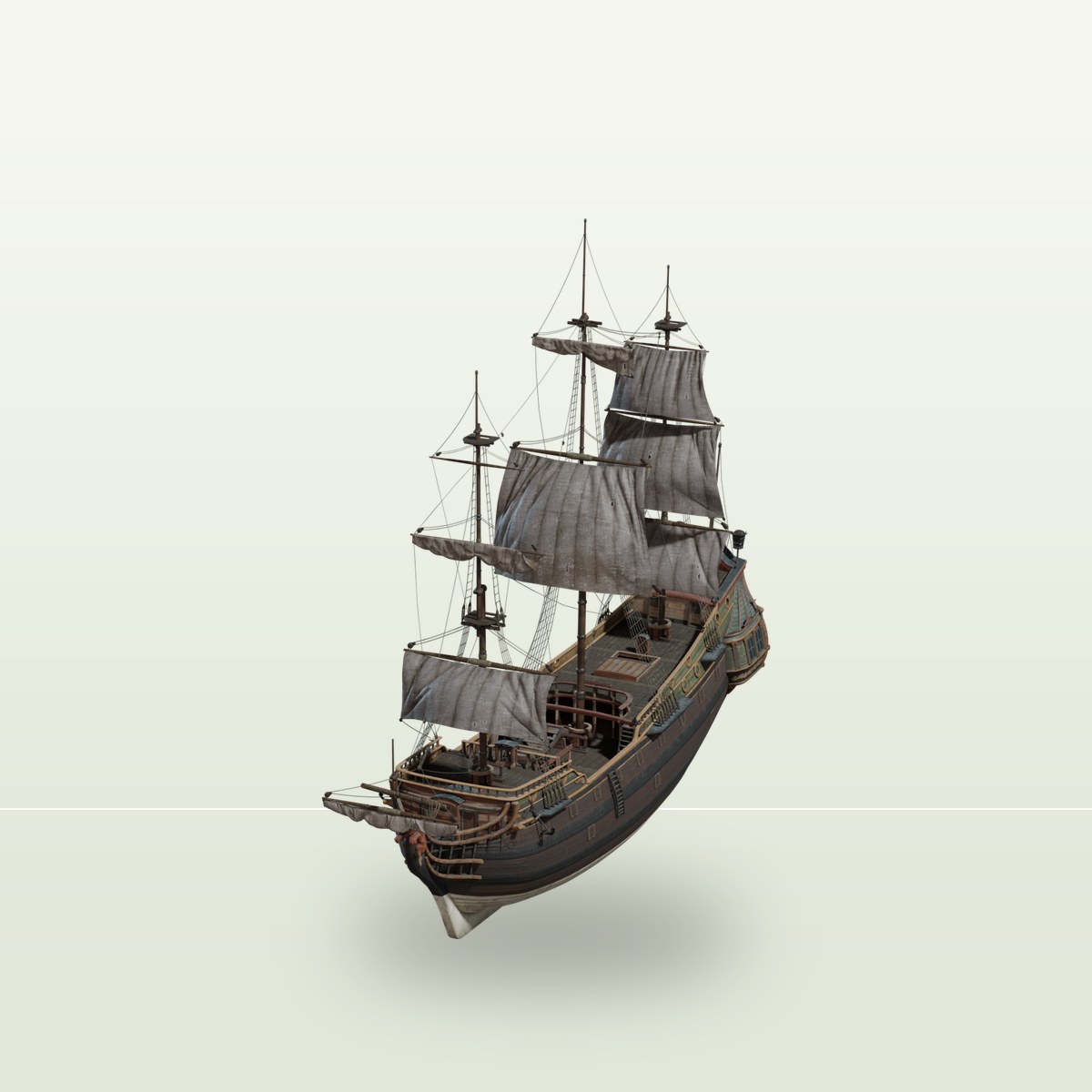 Ship Pinnace 3D Model preview