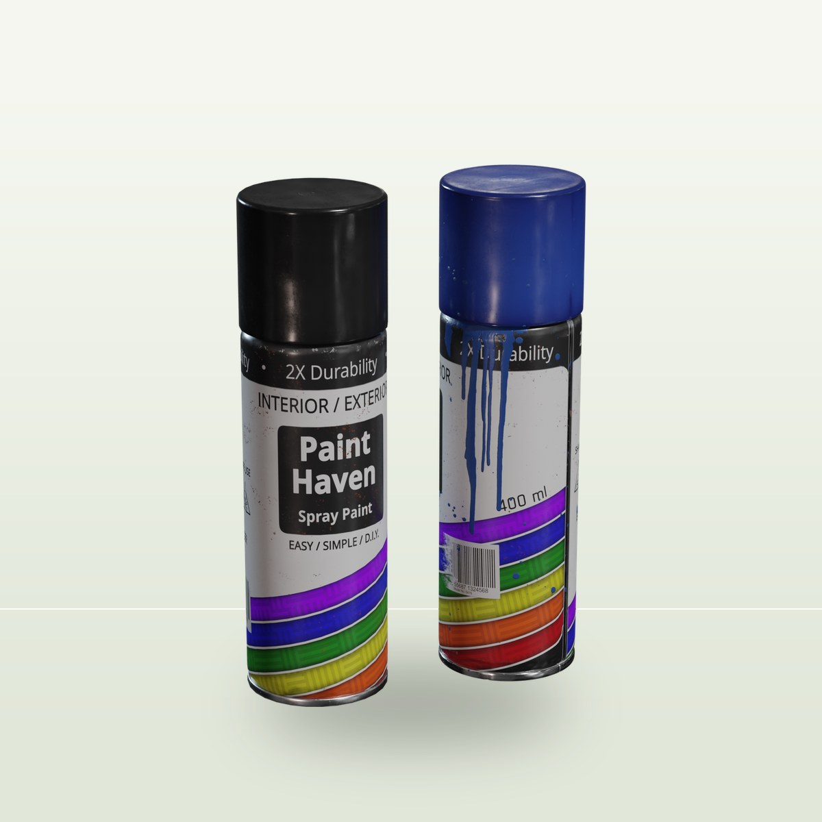 Spray Paint Bottles 3D Model preview