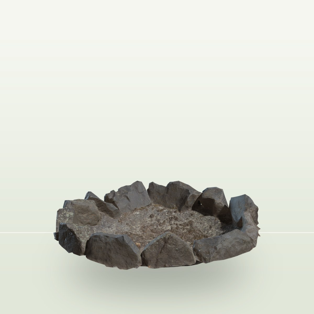 Stone Fire Pit 3D Model preview