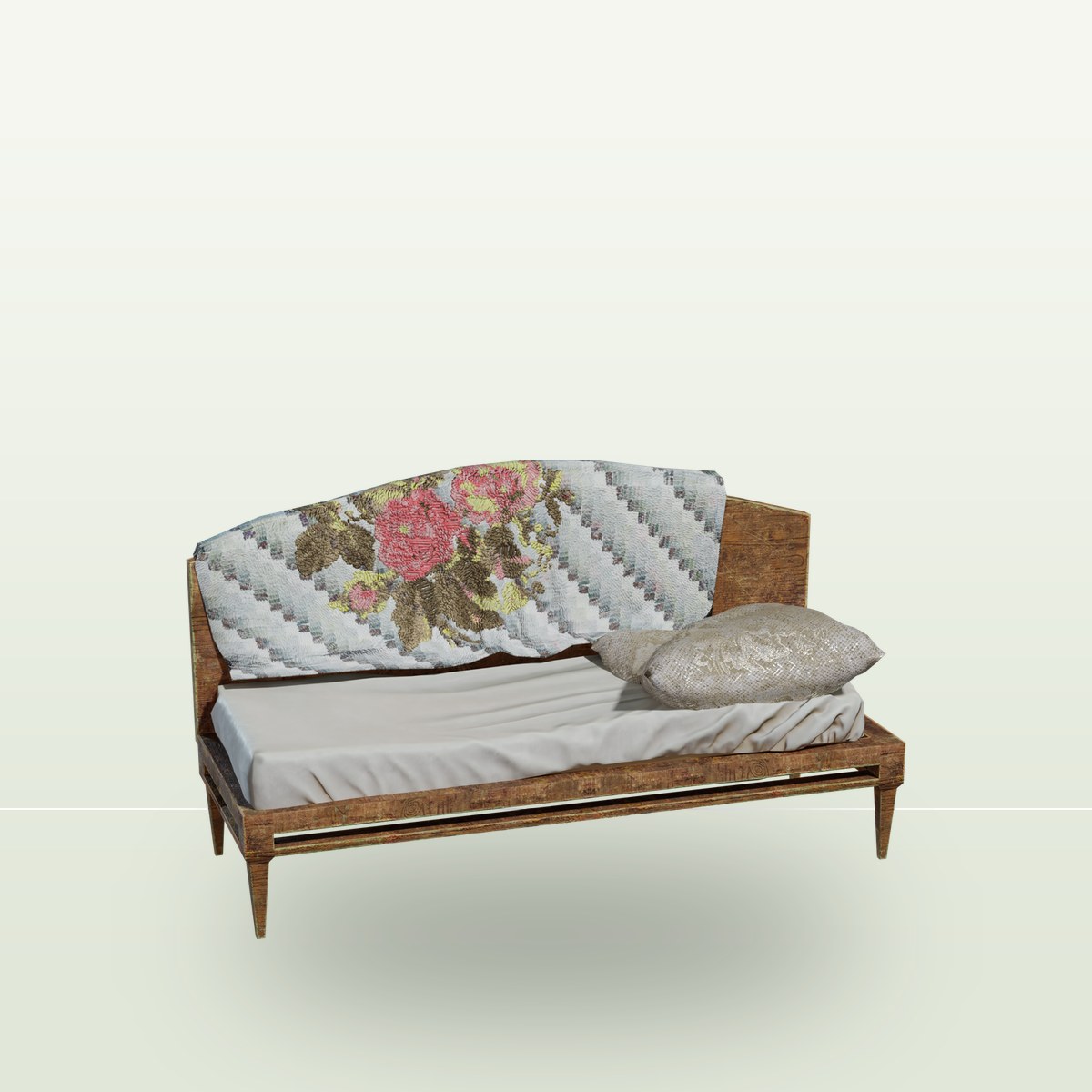 Vintage Day Bed 3D Model preview