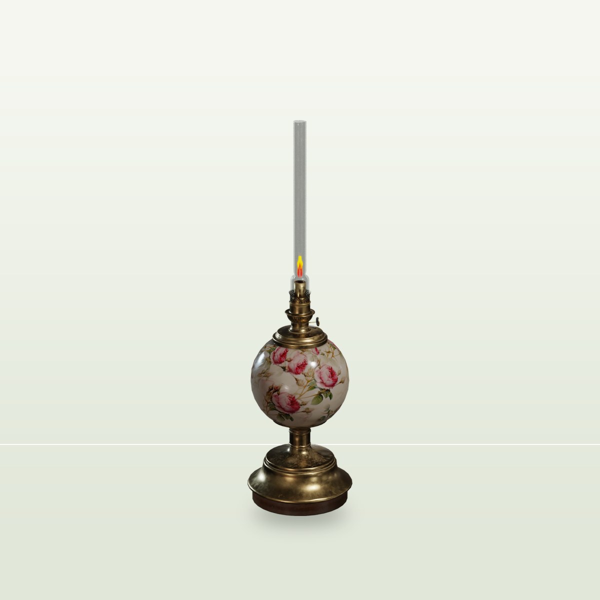 Vintage Oil Lamp 3D Model preview