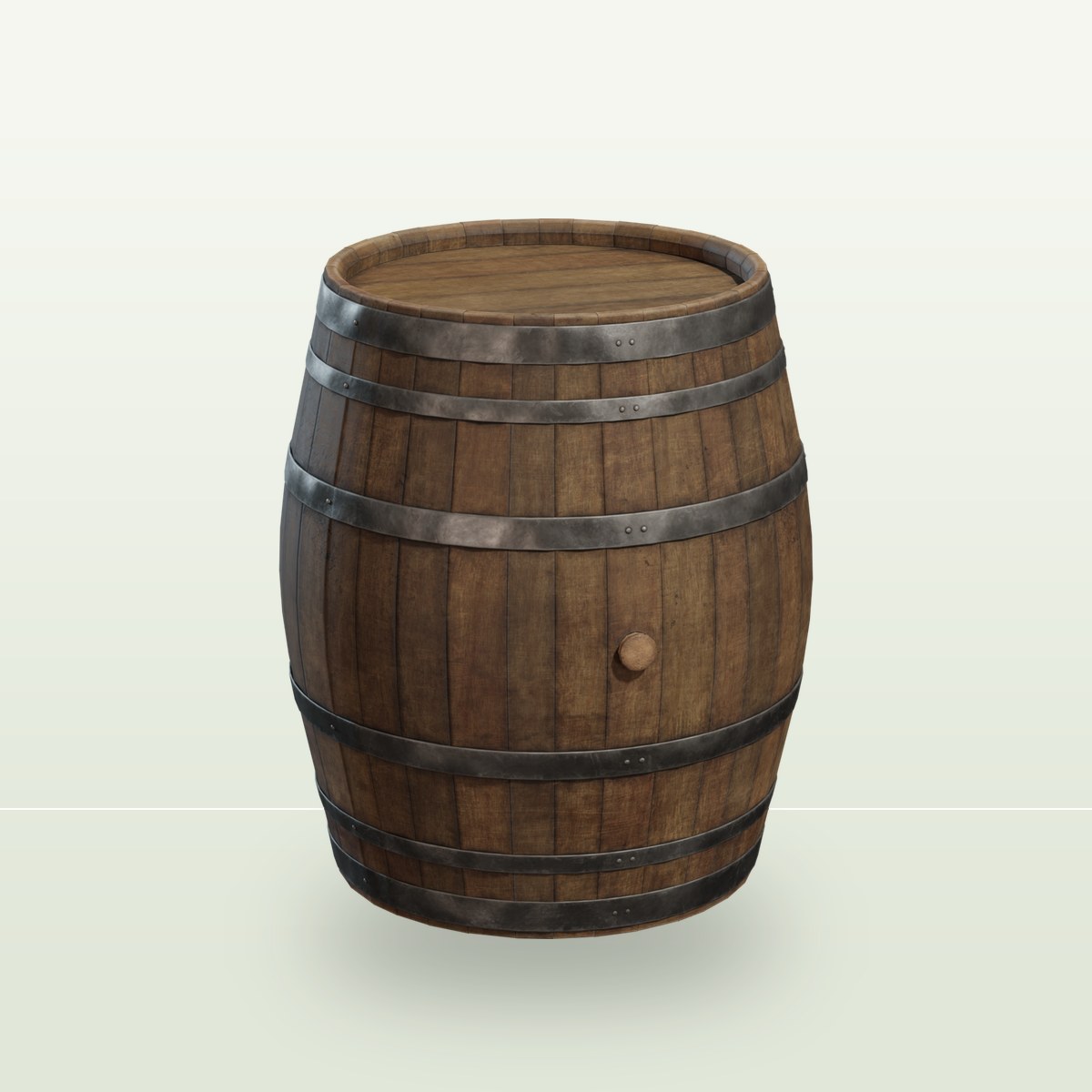 Wine Barrel 01 3D Model preview