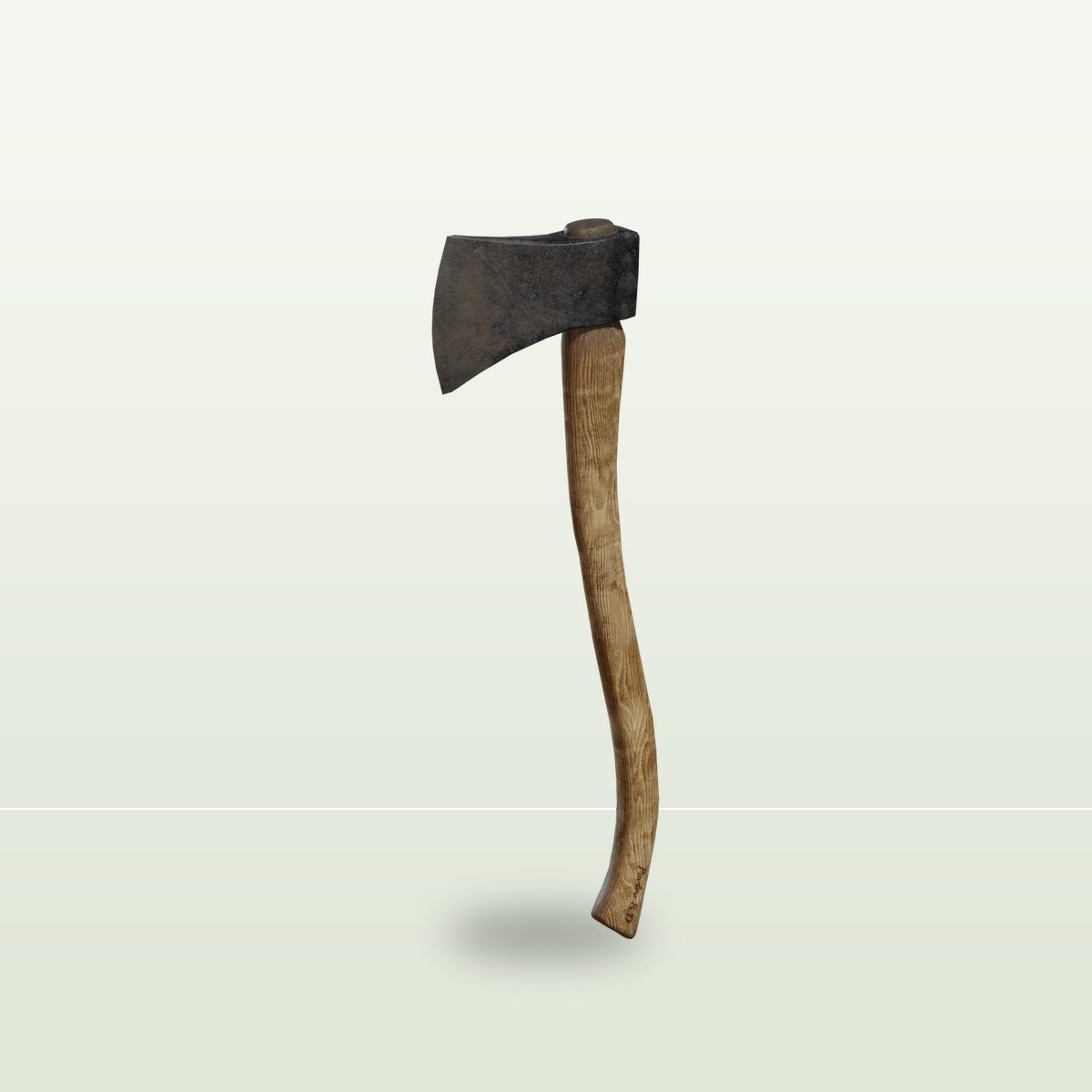 Wooden Axe 02 3D Model preview