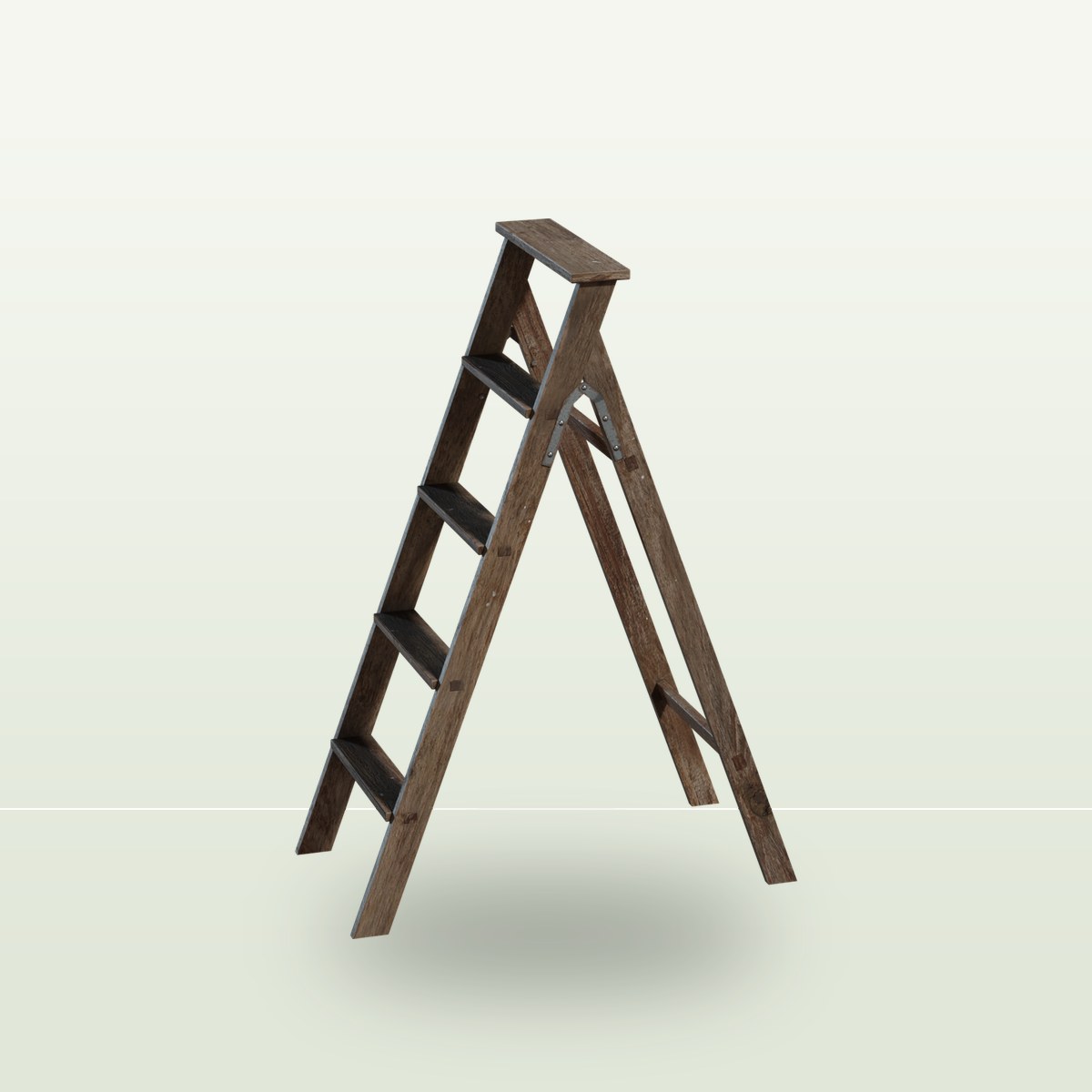 Wooden Ladder 3D Model preview