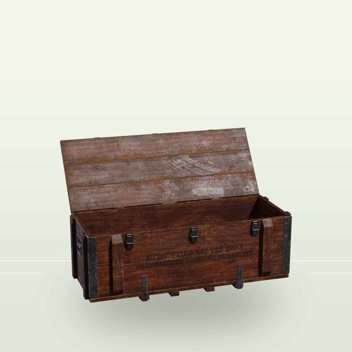 Wooden Military Crate 3D Model preview