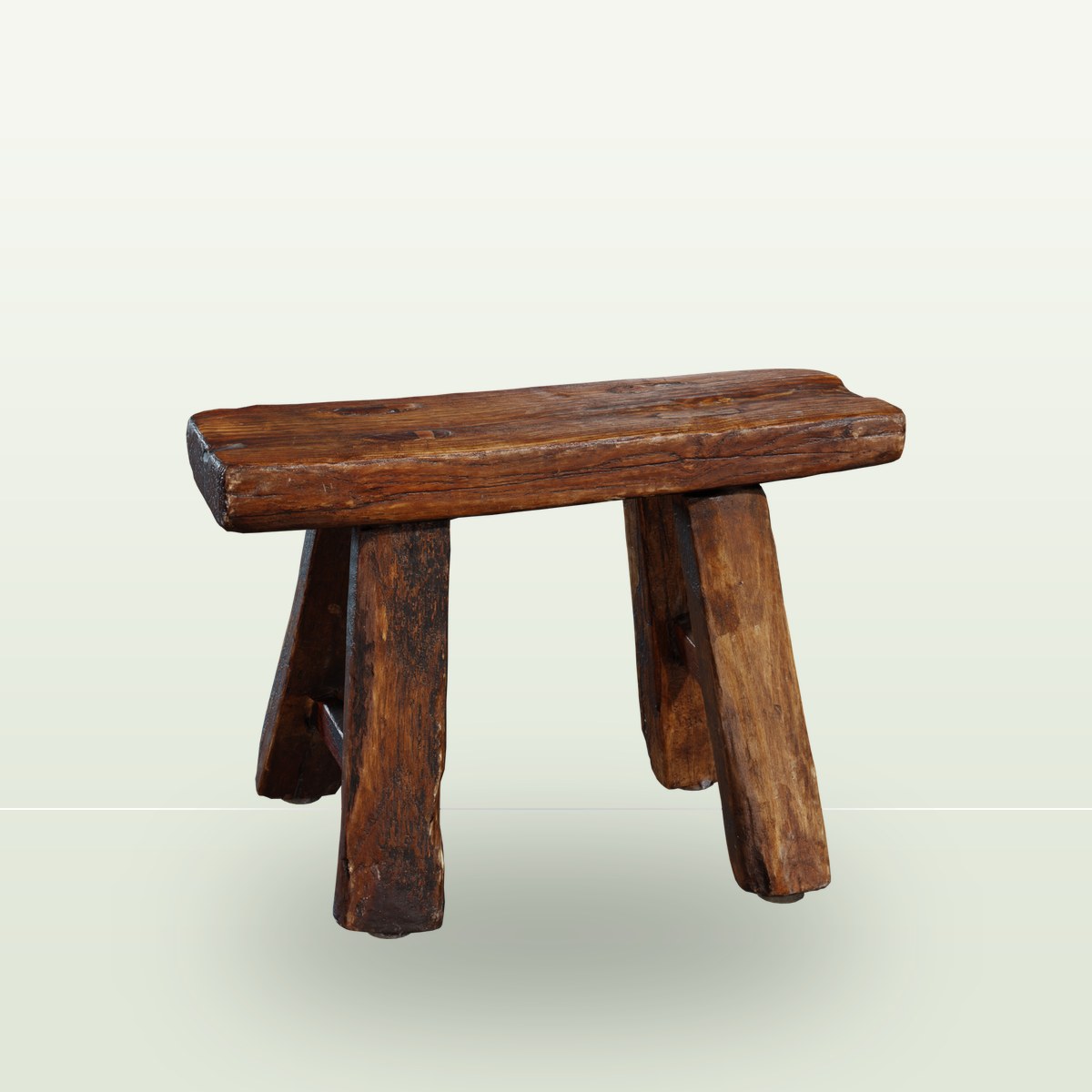 Wooden Stool 02 3D Model preview